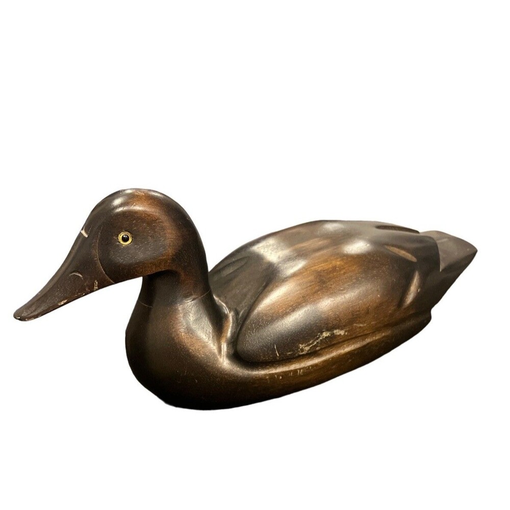 Unbranded Wooden Duck Decoy Unisex OS Brown Good Hand Carved Rustic Folk Art